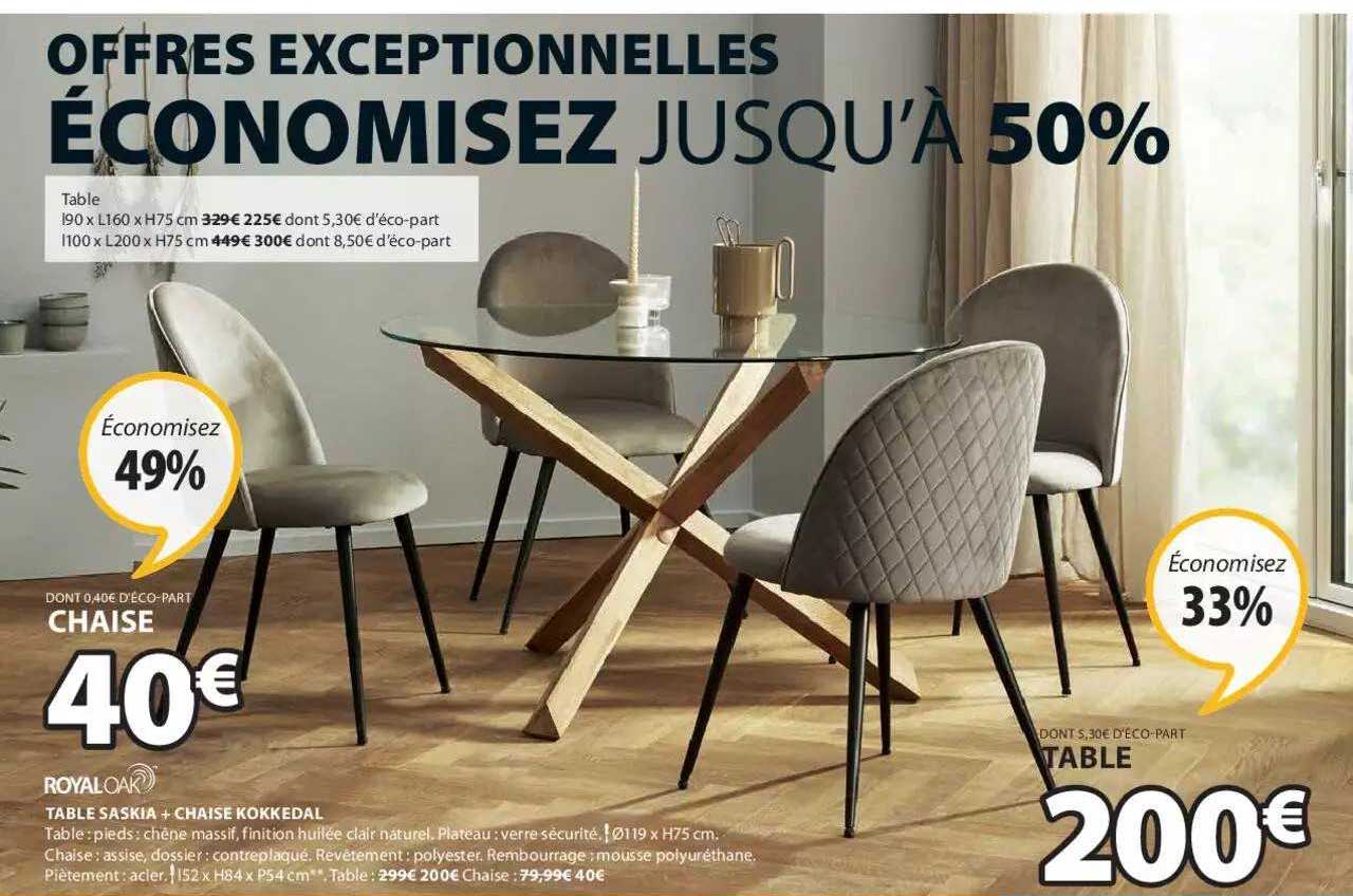 Table Saskia + Chaise Kokkedal Royal Oak