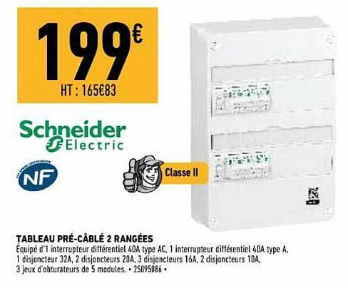 tableau pré-câblé 2 rangées