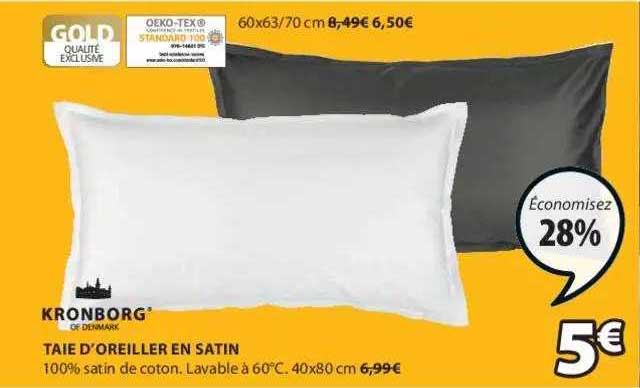 taie d'oreiller en satin kronborg