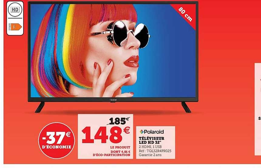 Téléviseur Led Hd 32" Polaroid