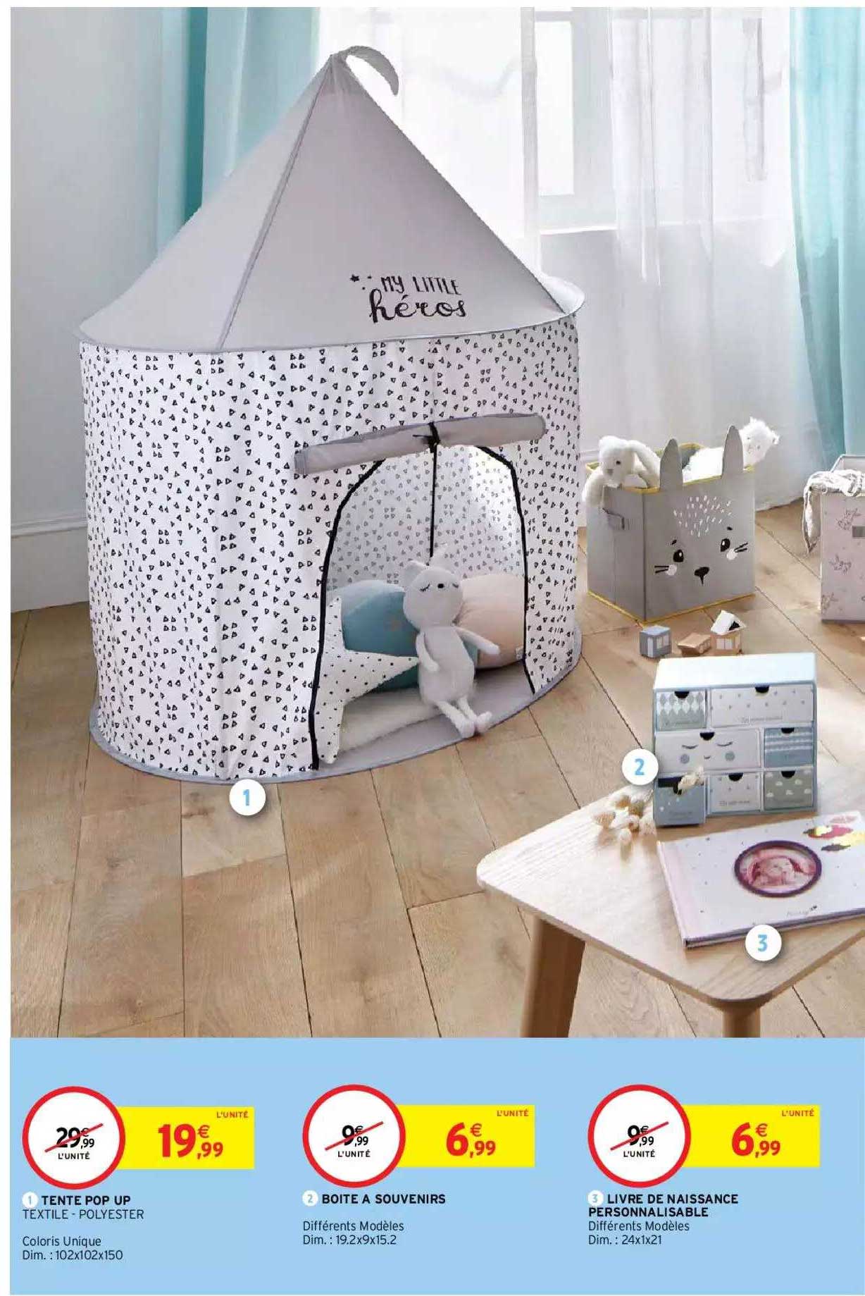 tente pop up, boîte à souvenirs, livre de naissance personnalisable