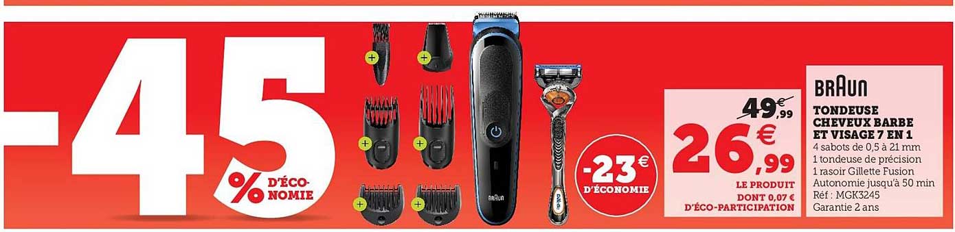 Tondeuse Cheveux Barbe Et Visage 7 En 1