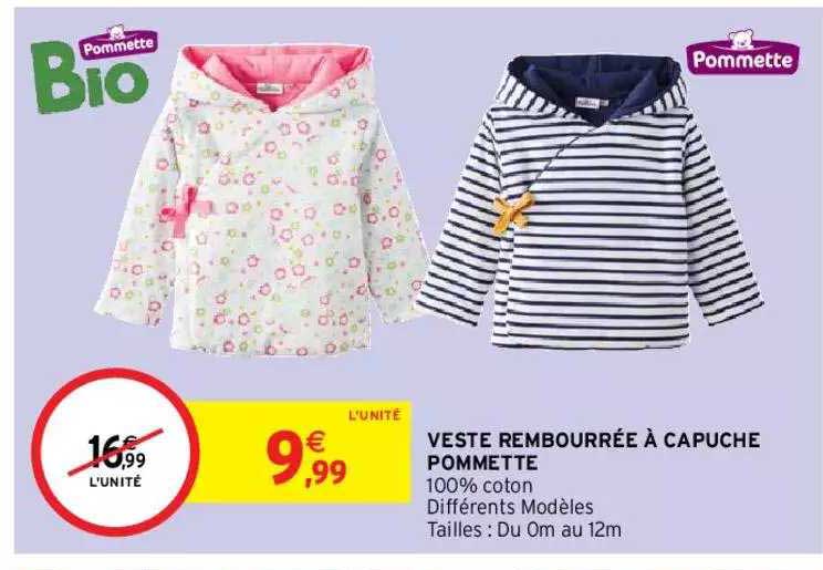 veste rembourrée à capuche pommette