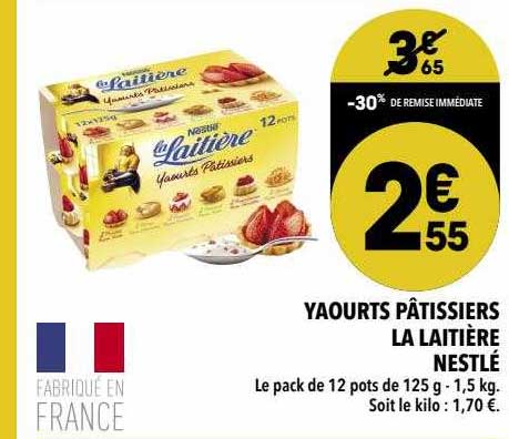 yaourts pâtissiers la laitière nestlé