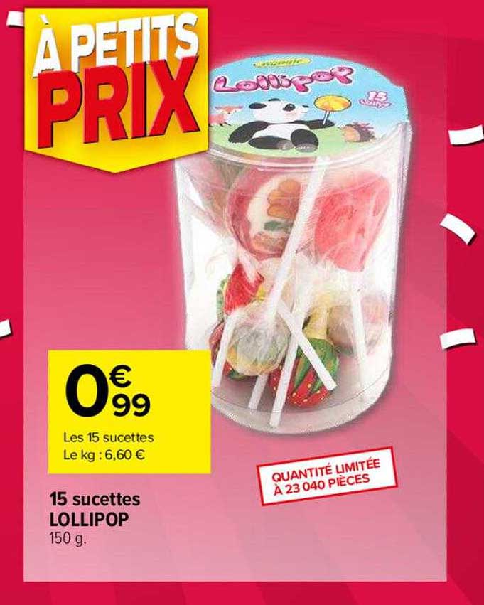 15 sucettes lollipop