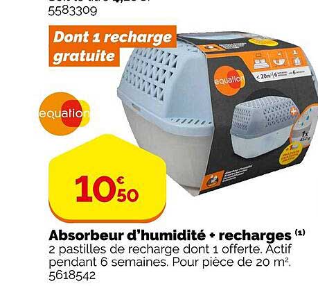 absorbeur d'humidité + recharges equation