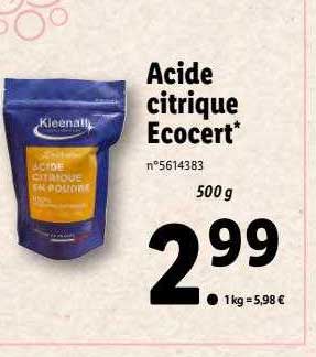 acide citrique ecocert