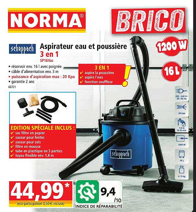 Aspirateur Eau Et Poussière Scheppach