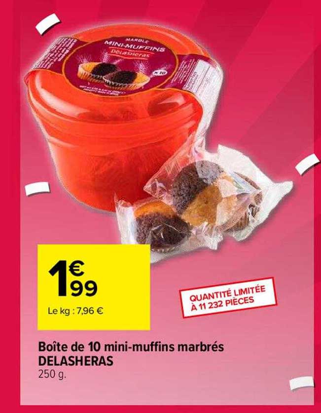 boîte de 10 mini-muffins marbrés delasheras