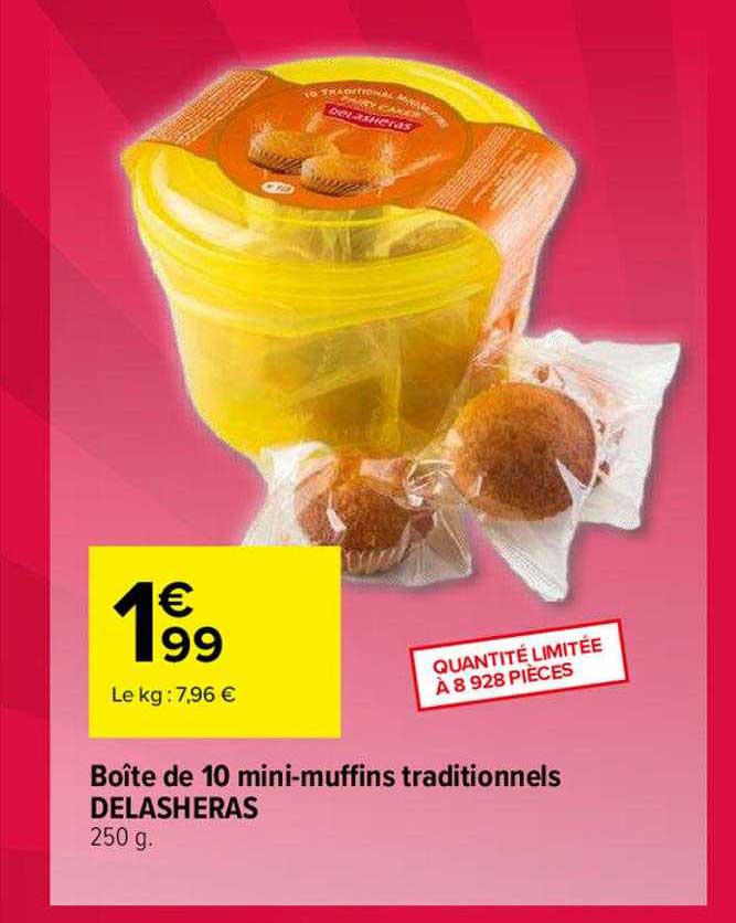 boîte de 10 mini-muffins traditionnels delasheras