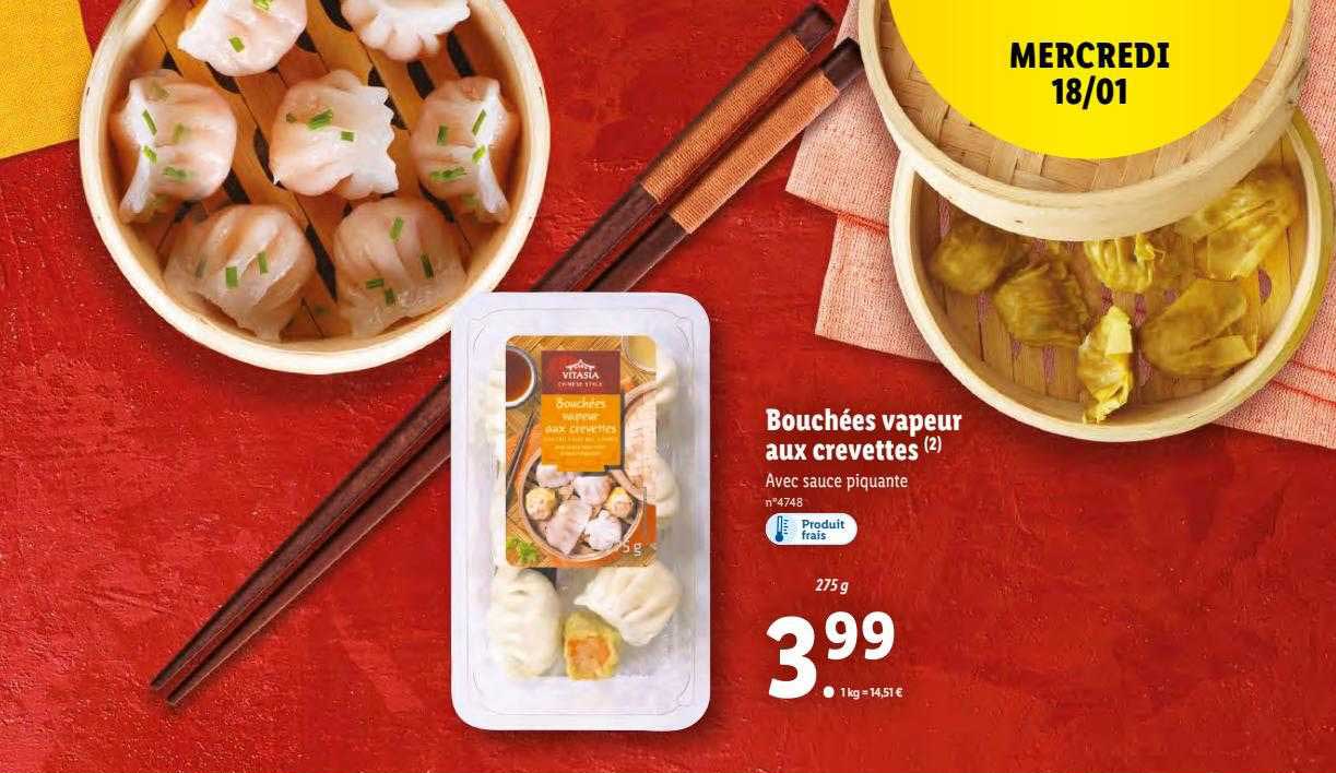 bouchées vapeur aux crevettes vitasia