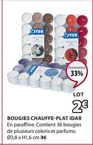 bougies chauffe-plat idar