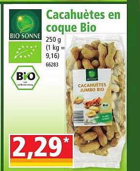 cacahuètes en coque bio bio sonne