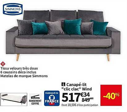 canapé-lit "clic clac" wind simmons