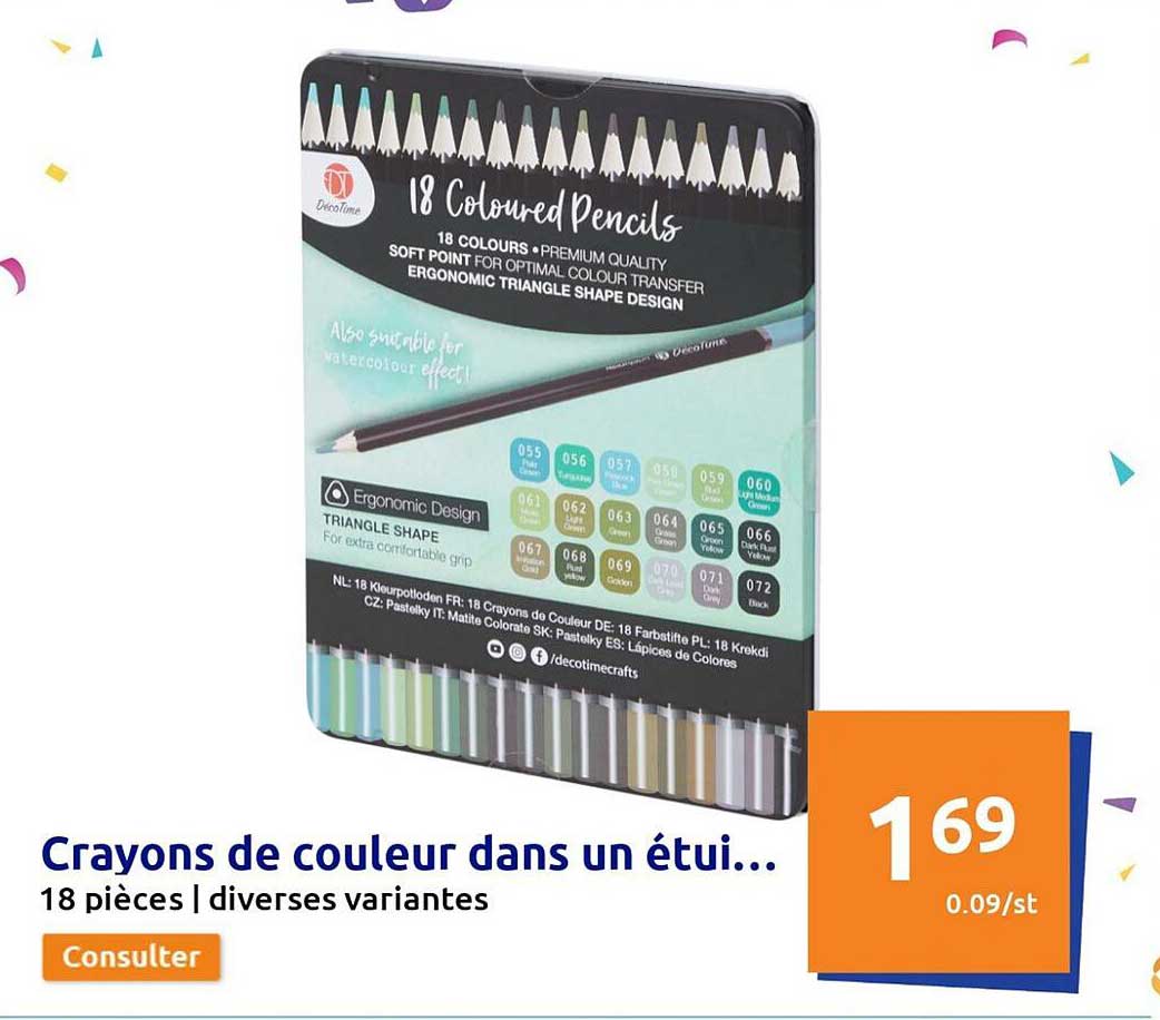 crayons de couleur dans un étui