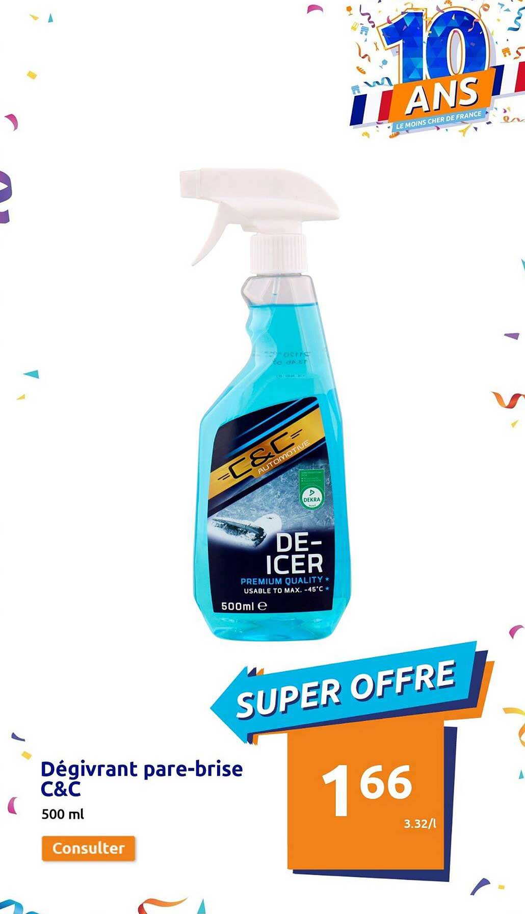 dégivrant pare-brise c&c
