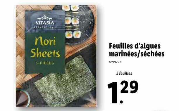 feuilles d'algues marinées - séchées