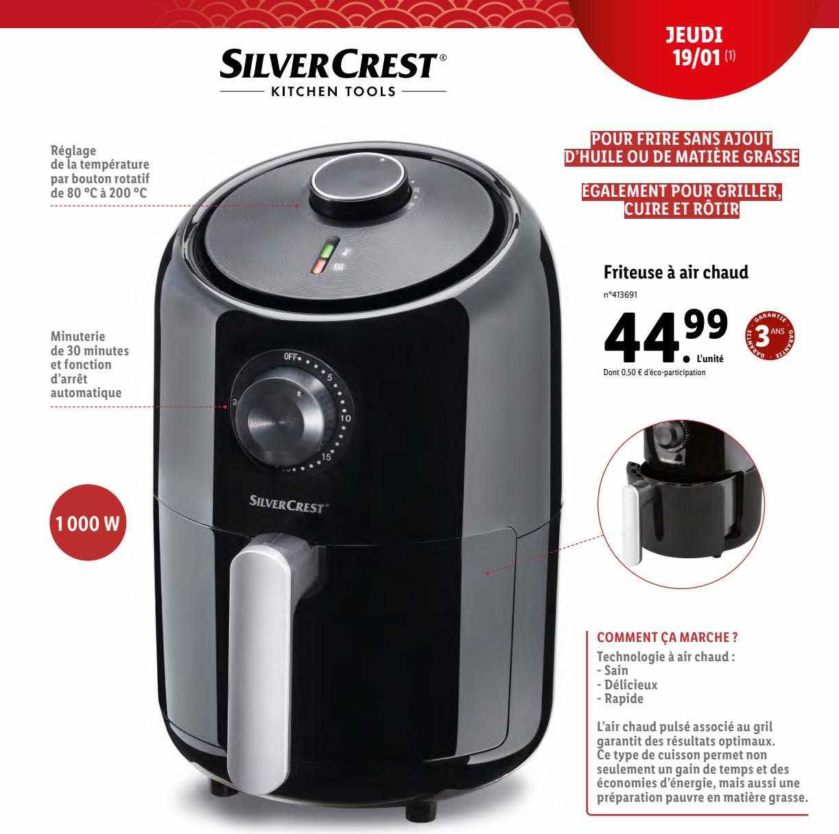 friteuse à air chaud silver crest