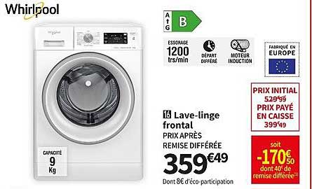 lave-linge frontal whirlpool