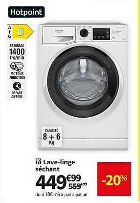 lave-linge séchant hotpoint
