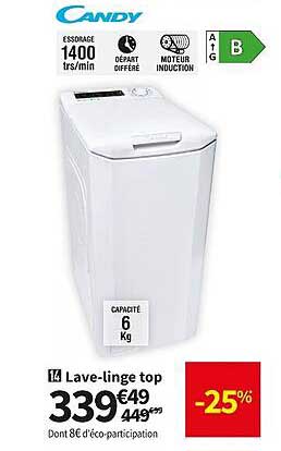 lave-linge top candy