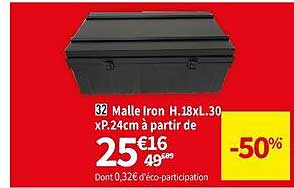 malle iron h. 18 x l. 30 x p. 24 cm