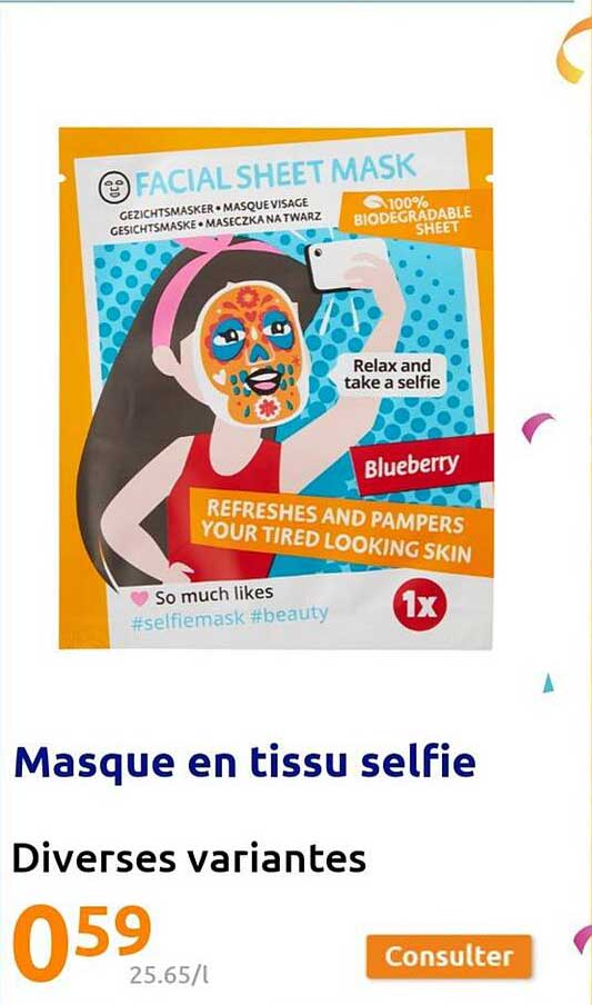 masque en tissue selfie