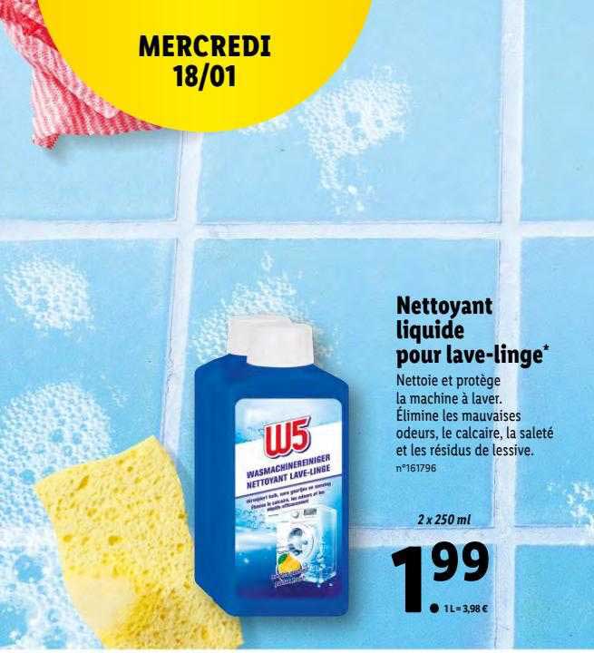 nettoyant liquide pour lave-linge w5