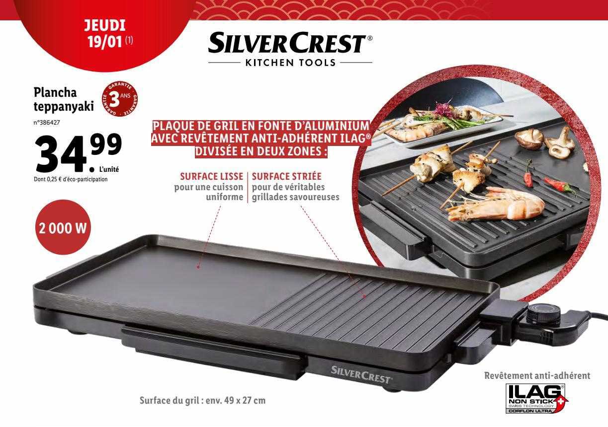 planche teppanyaki silver crest