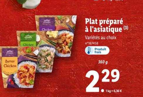 plat préparé à l'asiatique vitasia