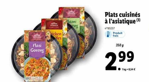 Plats Cuisinés à L'asiatique Vitasia