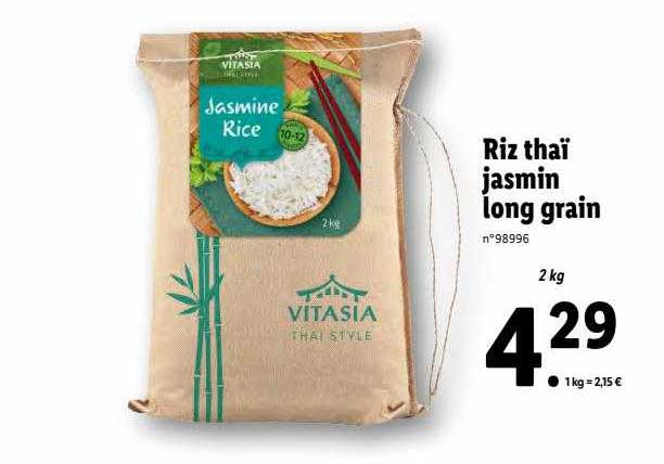 riz thaï jasmin long grain vitasia