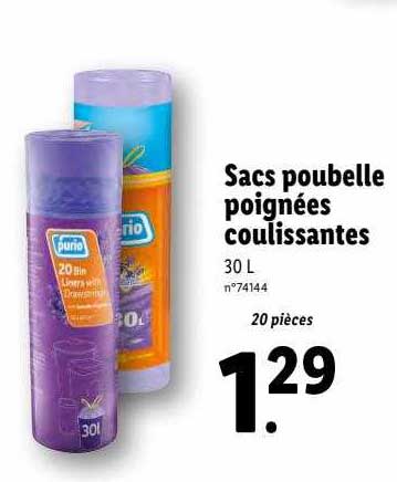 Sacs Poubelle Poignées Coulissantes Purio