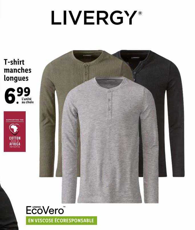 t-shirt manches longues livergy