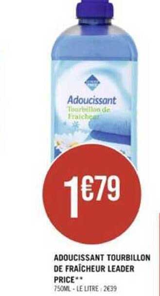 adoucissant tourbillon de fraîcheur leader price