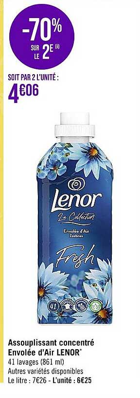 assouplissant concentré envolée d'air lenor