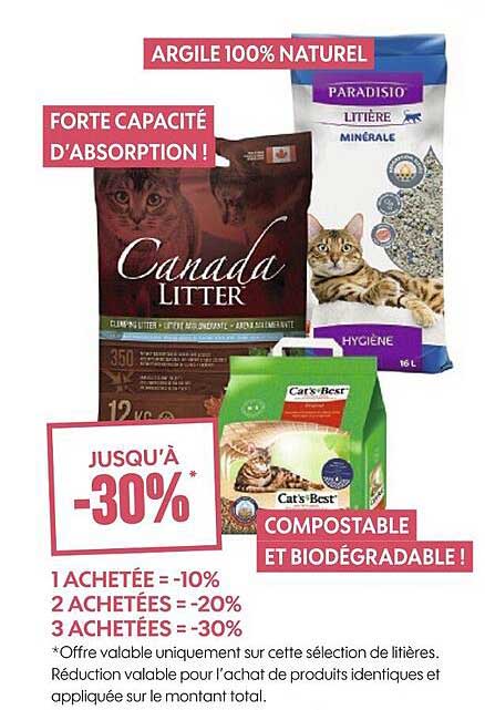 canada litter, litière minérale paradisio