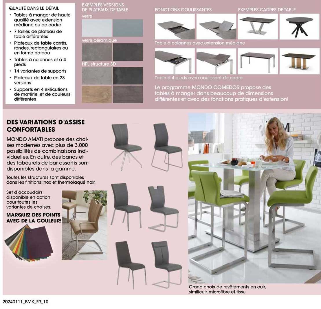 des variations d'assise confortables