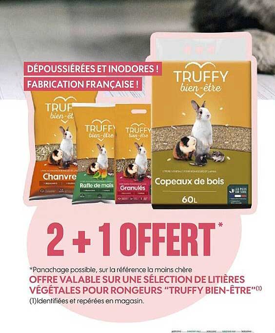 sélection de litières végétales pour rongeurs "truffy bien-être"