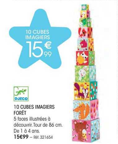 10 cubes imagiers forêt djeco