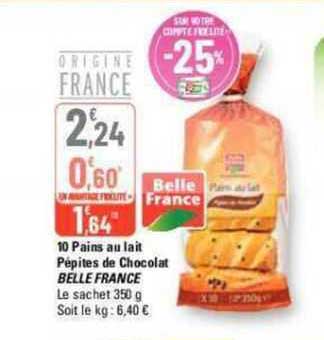 10 Pains Au Lait Pépites De Chocolat Belle France