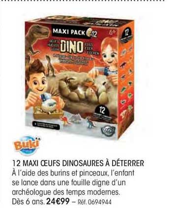12 maxi œufs dinosaures à déterrer bukï