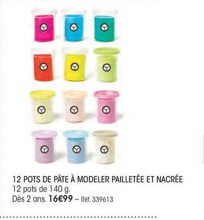 12 pots de pate a modeler pailletee et nacree