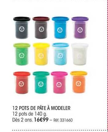 12 pots de pâte à modeler