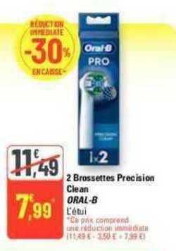 2 brossettes précision clean oral-b