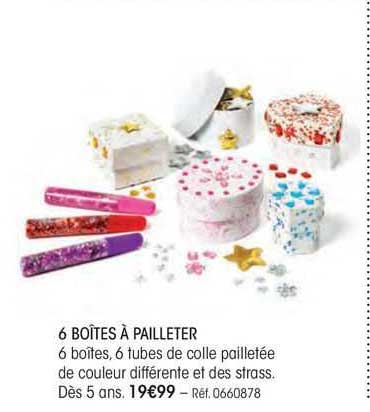 6 boites a pailleter
