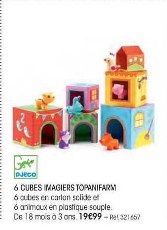 6 cubes imagiers topanifarm djeco