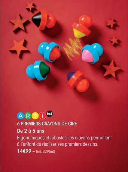 6 premiers crayons de cire