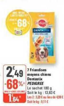 7 friandises moyens chiens dentastix pedigree