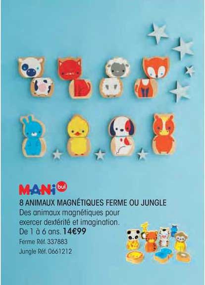 8 Animaux Magnétiques Ferme Ou Jungle Mani Bul